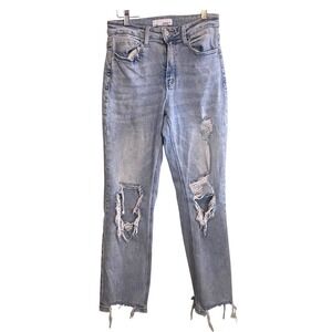 Vervet Womens Y2k High Rise Distressed Grunge Straight Denim Jeans Blue Size 26